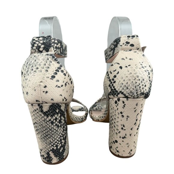 Lulu's NEW! Snakeprint Single Band Chunky Heel Sandal w Ankle Strap Women's Sz 8 - Picture 7 of 12
